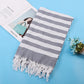 Cotton Blend Striped Tassel Beach Towel
