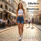 Women's Stylish Rolled Hem Denim Shorts