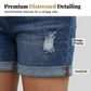 Women's Stylish Rolled Hem Denim Shorts