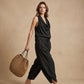 📢📢50% OFF !! ⏰ Sleeveless Cowl Neck Jumpsuit – Halter, Wide-Leg, Elegant 🍷