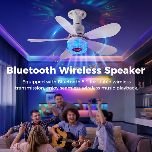 🥳2026 HOT SALE🥳💞50K+ SOLD!⏳✨3-in-1 Ceiling Fan with Light and Bluetooth Speaker