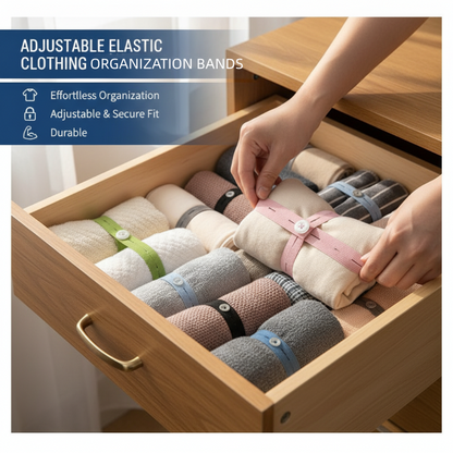🔥 50% OFF · Adjustable Elastic Clothing Organization Bands ✨