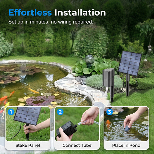 🥳2026 HOT SALE🥳💞50K+ SOLD!☀️🐟 50% OFF! Solar Pond Aerator – Sun‑powered, no wiring. Boosts oxygen for fish & plants. Clean water, happy pond! 🌿✨