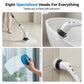 🧹 50% OFF! Electric Cleaning Brush – rechargeable, 4 interchangeable heads, waterproof – perfect for bathroom, kitchen & car. 💧✨