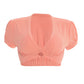 Women's V-Neck Button Ruched Crop Top