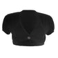 Women's V-Neck Button Ruched Crop Top