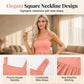Women's Summer Square Neck A-Line Dress with Pockets