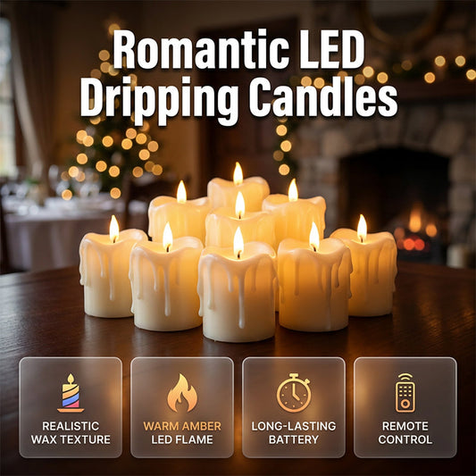 🔥🎁New arrival 50% OFF💥Romantic LED Flameless Dripping Light Candles