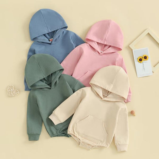 👶👚Baby Hoodie Romper with Front Pocket