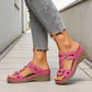 Women's Retro Hollow Wedge Slide Sandals