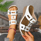 Women's Retro Hollow Wedge Slide Sandals
