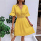 📢📢50% OFF !! ⏰Chic V-Neck Dress with Lace Cutout Details