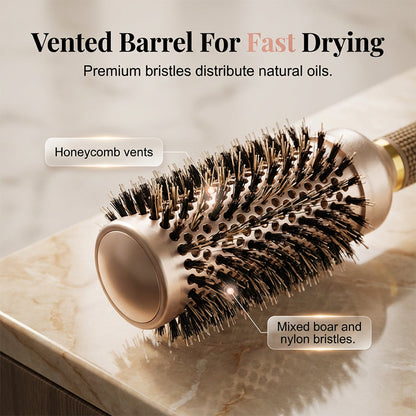🏆 Last Day Special Price £8.99! 💇Professional Volumizing Round Hair Brush – Vented Barrel, Ergonomic Grip, Salon Results ✨