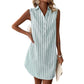 🔥 Today Only! 50% OFF – Women’s Sleeveless Striped V-Neck Shirt Dress
