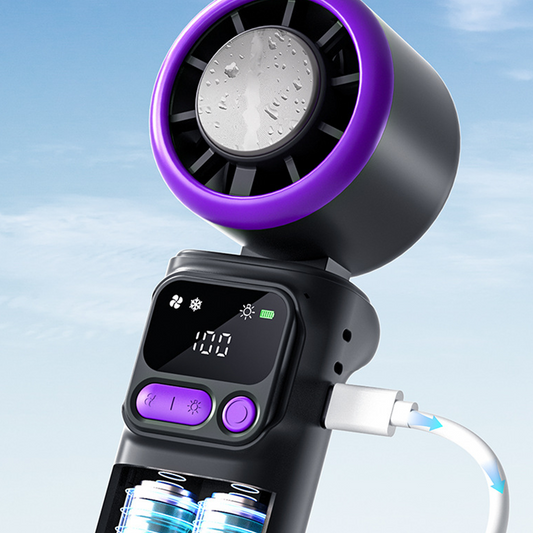 Portable Cooling Fan with Ice Compress Plate
