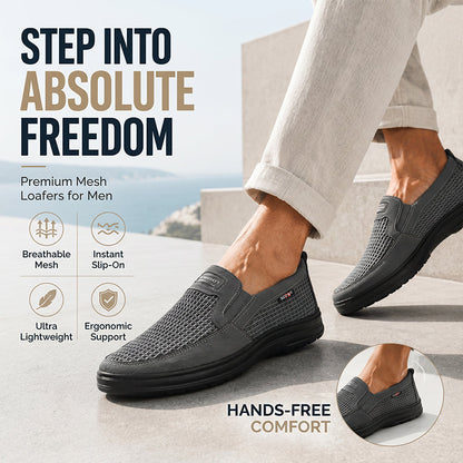Andningsbara slip-on-skor i mesh för män