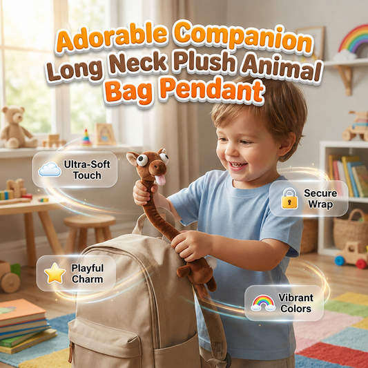 🦒LAST DAY SALE: ONLY ￡7.99!!🎁✨Long Neck Plush Animal Bag Pendant