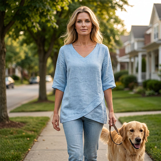 👚Women's Breathable Casual V-Neck Top
