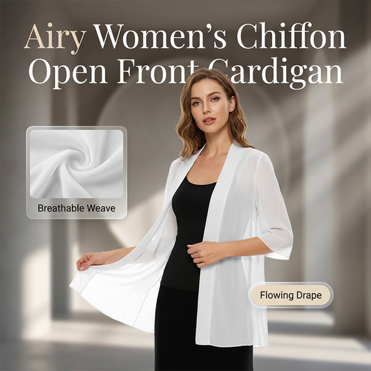 🏆LAST DAY SALE: ONLY ￡9.99!!🎁✨Women's Chiffon Open Front Cardigan Loose