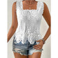 Women's Elegant Square Neck Lace Tank Top