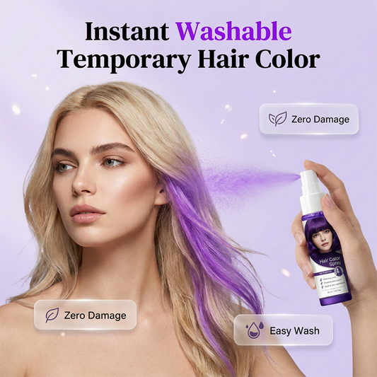 🥳2026 HOT SALE🥳💞50K+ SOLD!💨🌈 50% OFF! Temporary Hair Color Spray – Instant purple highlights, washable & gentle. No residue, no damage. Try a new look today! 🌟💜