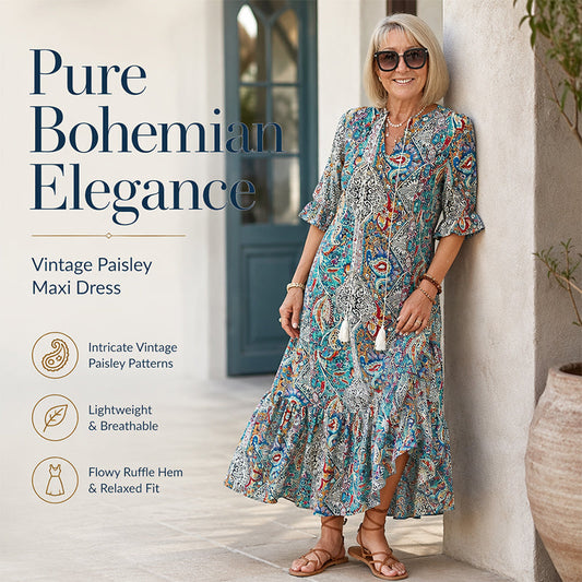 Women's V-Neck Paisley Print Dress