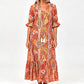 Women's V-Neck Paisley Print Dress
