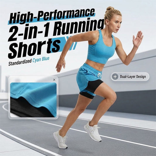 2-in-1 Quick-Dry Running Shorts for Men & Women