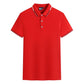 Men's Contrast Collar Printed Lapel T-Shirt