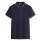 Men's Contrast Collar Printed Lapel T-Shirt