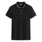 Men's Contrast Collar Printed Lapel T-Shirt
