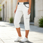 👖50% OFF NOW ! ✨Women's High-Waist Cargo Capri Pants – Breathable Cotton with Utility Pockets, Adjustable Cuffs Casual Summer Trousers