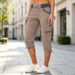 👖50% OFF NOW ! ✨Women's High-Waist Cargo Capri Pants – Breathable Cotton with Utility Pockets, Adjustable Cuffs Casual Summer Trousers
