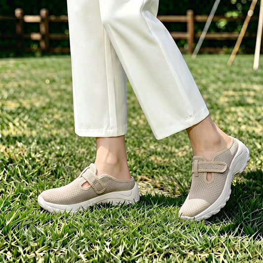 👟 LIMITED-TIME 50% OFF! Women's Adjustable Strap Comfort Lift Walking Shoes, Breathable Mesh Slip-On Platform Clogs