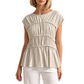 Women's Casual Cap Sleeve Ruched Top