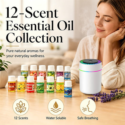 🔥 Limited Time 50% OFF 🎁 12-Pack Water Soluble Essential Oils Set – Fresh Fragrance for Diffusers, Humidifiers & DIY Crafts 🌺✨