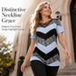 Women Criss Cross V Neck T Shirt Striped Casual Short Sleeve Tee