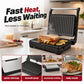 Electric Sandwich Press and Panini Maker with 180-Degree Flat Grill