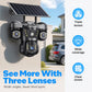 ☀️ Solar Triple-Lens Security Camera  – Clear Day/Night Monitoring 🏠