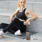 Solar Power Bank with Built-in Cables & Flashlight