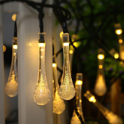 Waterdrop solar lights are ideal for camping, gardens and festive decorations
