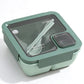 Portioned Microwave Lunch Box with Cutlery Storage