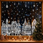 ❄️🏠 Christmas Village Window Cling Set – 78-Piece Winter Scene Decor