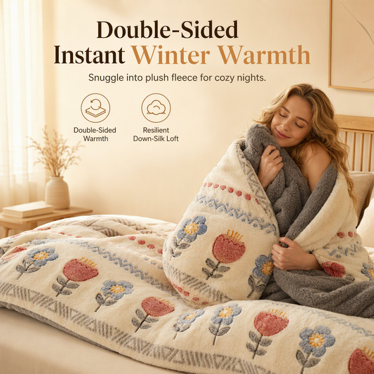 ❄️ LIMITED-TIME 50% OFF! 🧶 Double-Sided Sherpa Fleece Comforter – Ultra Warm, Soft Touch, Long Lasting 🛌