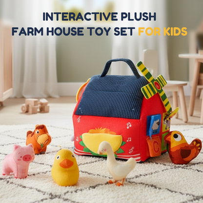 🐮🏡Interactive Plush Farm House Toy Set for Kids