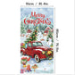 🎅 Christmas Door Cover: Instant Holiday Decor, Santa & Snowman Designs, Fade-Resistant, 90x180cm