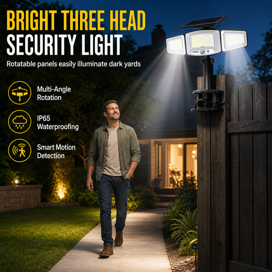 💡Solar 3-Head Motion Sensor Light