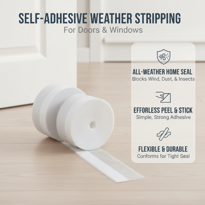 Self-Adhesive Weather Stripping for Doors & Windows