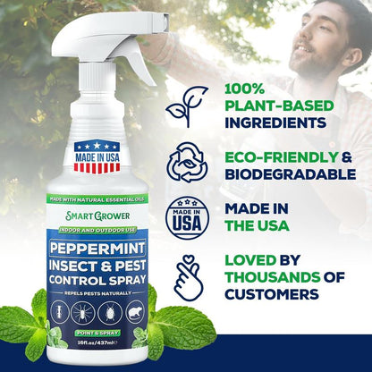 👍Natural Peppermint Oil Insect and Pest Spray🪳🦟 –Maximum Strength - Safe Scent Formula for Home & Garden