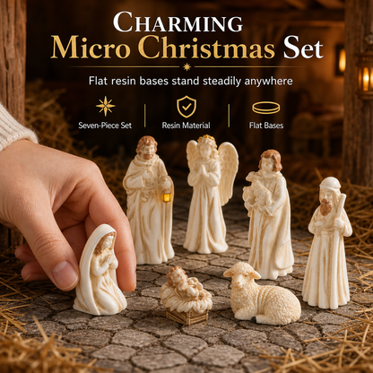Miniature Resin Nativity Scene Figures for Dollhouse DIY Accessories and Desktop Micro Landscape Decoration